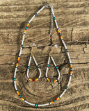 Western Beaded Necklace and Tear Drop Earring Sets