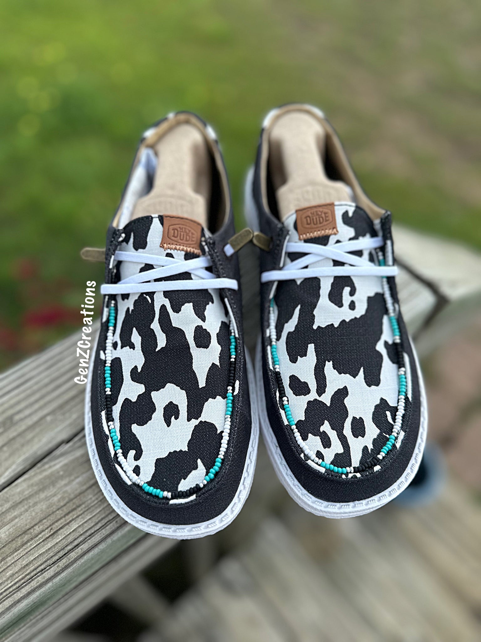 Cow Print Women's Hey Dude Shoes Cheetah Hey Dude White/Black