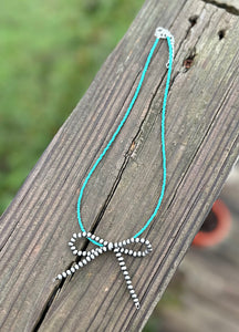Faux Navajo Pearl Bow Necklace's