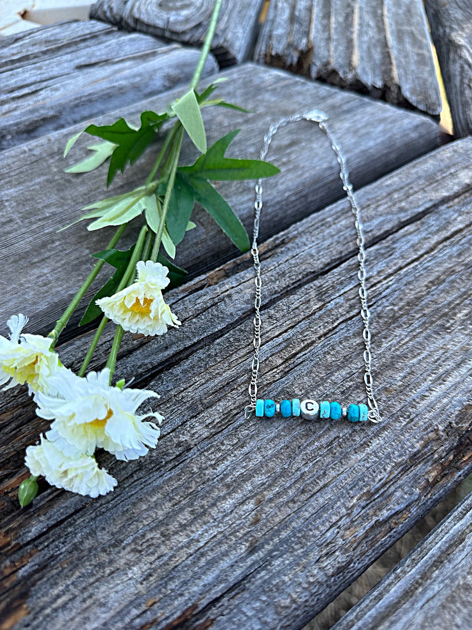 Western Vibes Turquoise Initial Necklace – Gypsy Ranch Boutique
