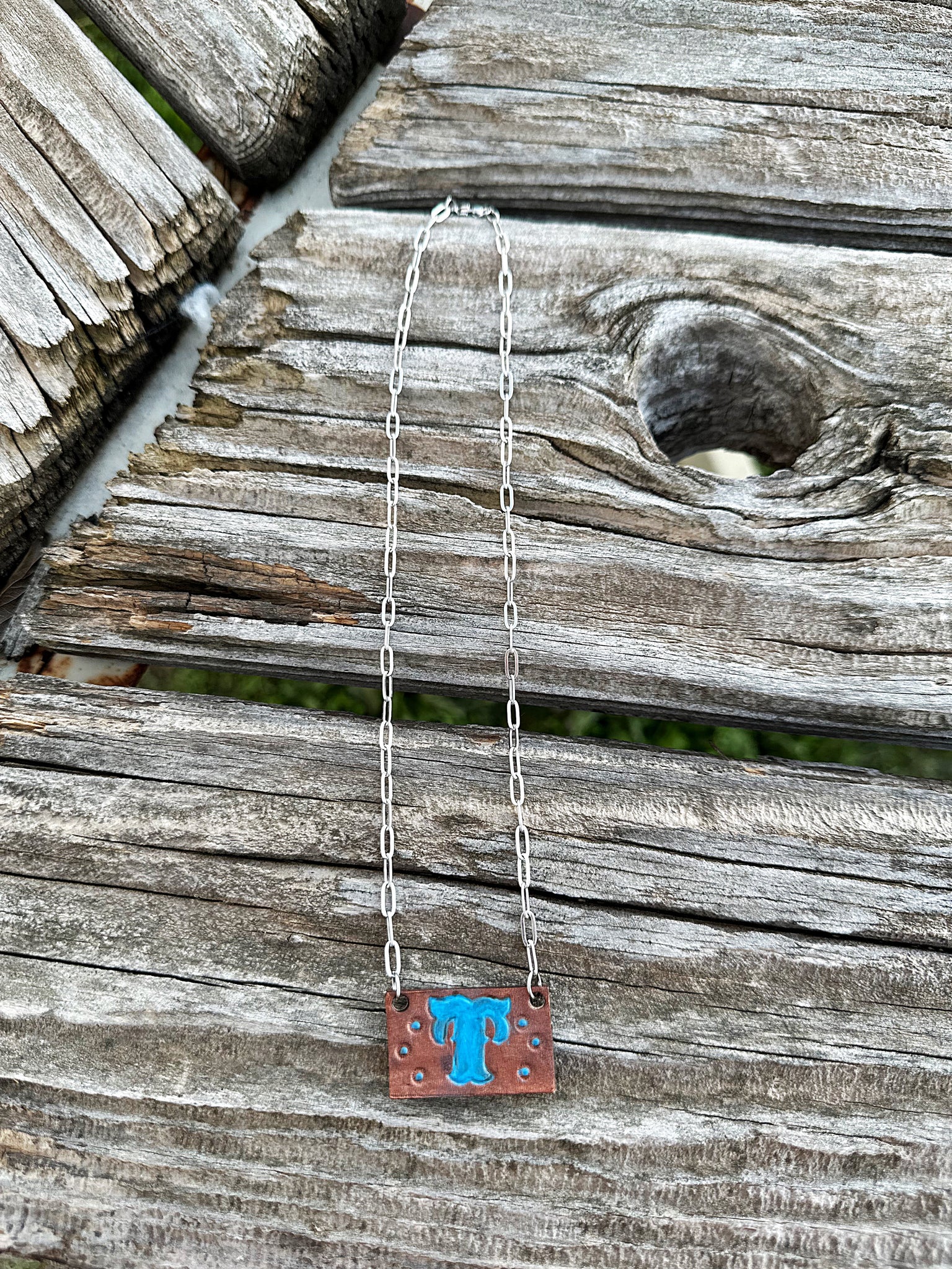 Silvertone Western Flair 'M' Initial Necklace | Wholesale Accessory Market