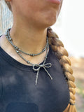 Mix Faux Navajo Pearl Bow Necklace