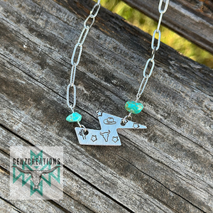 Stamped Lighting Bolt Necklace