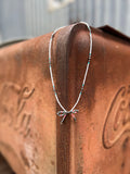 Sterling Pearl Bow Necklace