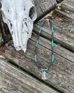Turquoise Boot Necklace