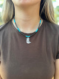 Turquoise Boot Necklace