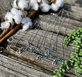Turquoise & Silver Bar Necklace's
