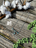 Turquoise & Silver Bar Necklace's