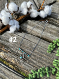 Turquoise & Silver Bar Necklace's