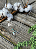 Turquoise & Silver Bar Necklace's