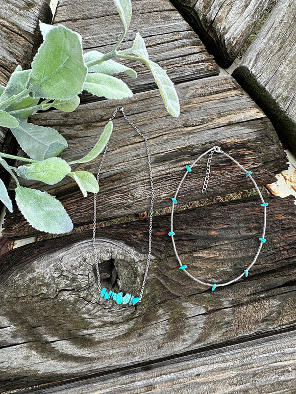 Turquoise Rock Layering Necklaces