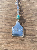 Cow Tag Stamped Initial Necklace